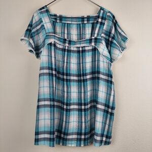 Plaid blue t shirt